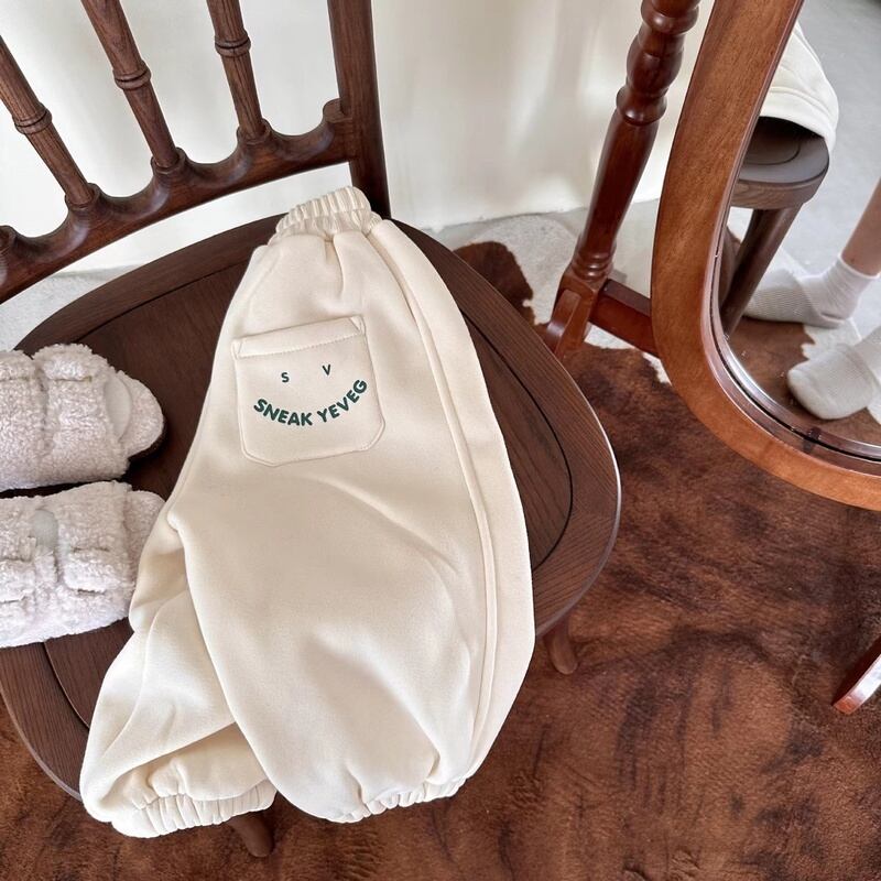 ベビー キッズ ニコちゃん スマイル 裏起毛 パンツ ズボン 男女兼用