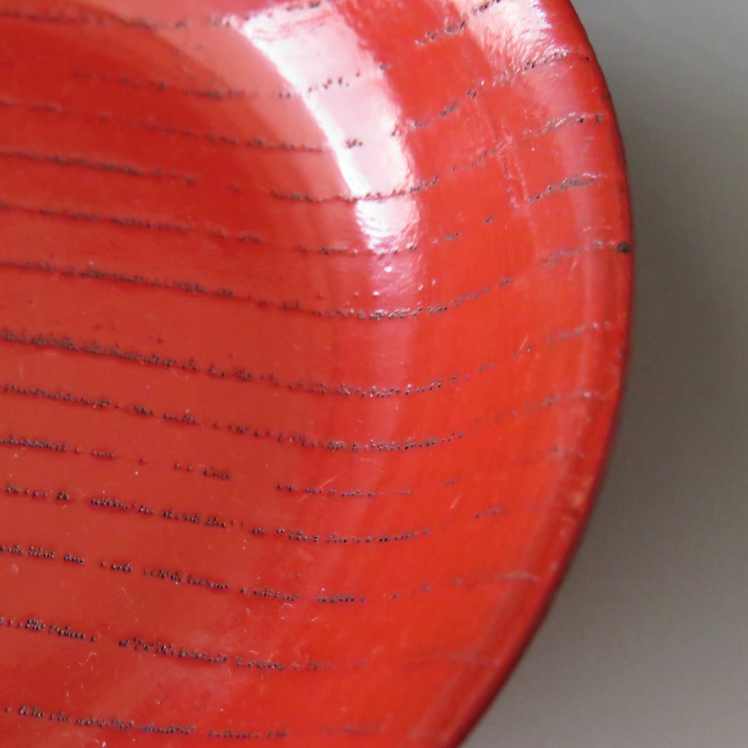 時代 朱掻合せ 刳物 豆皿 1枚 江戸後期-明治初期(1850年頃) lacquer