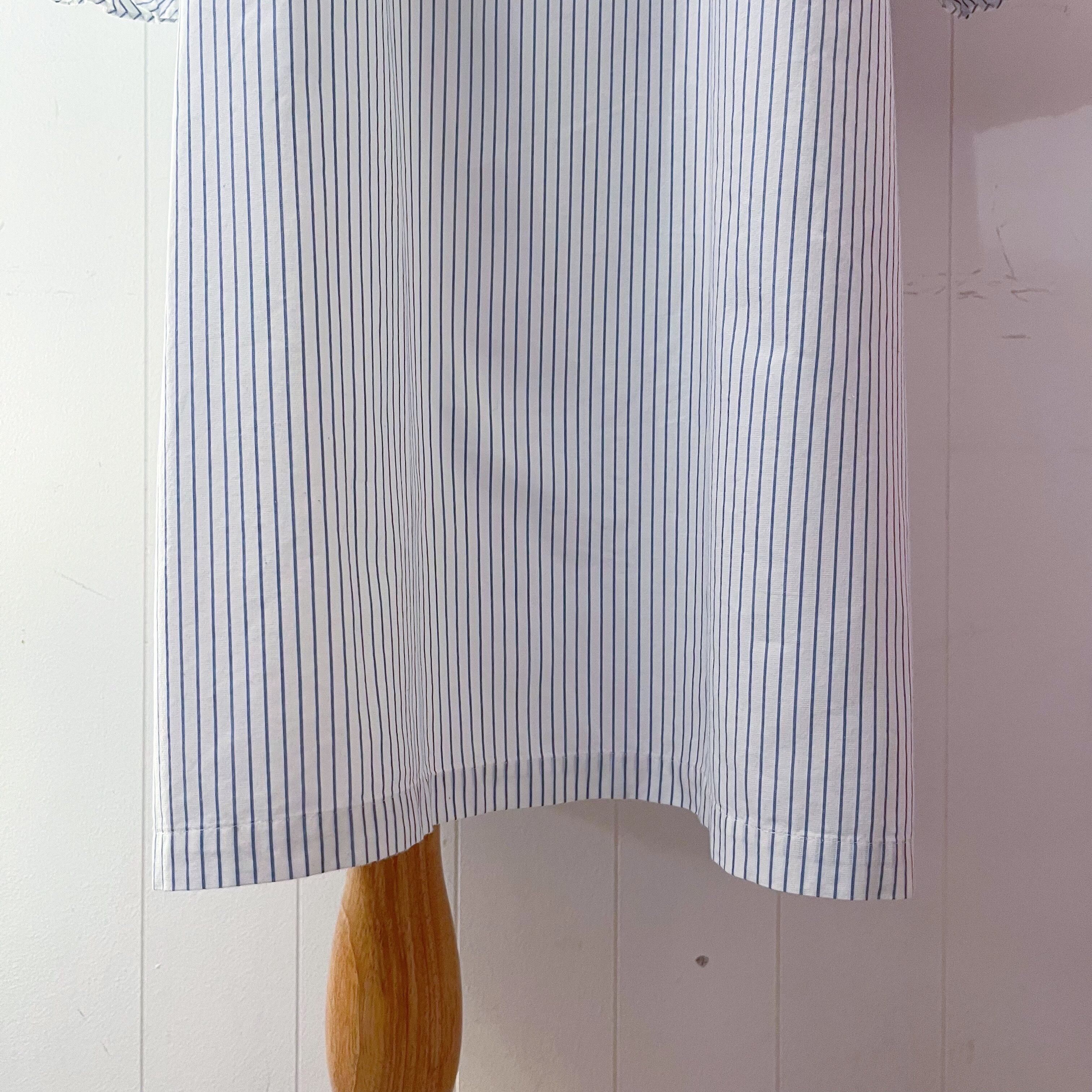 blue stride cotton lace one-piece