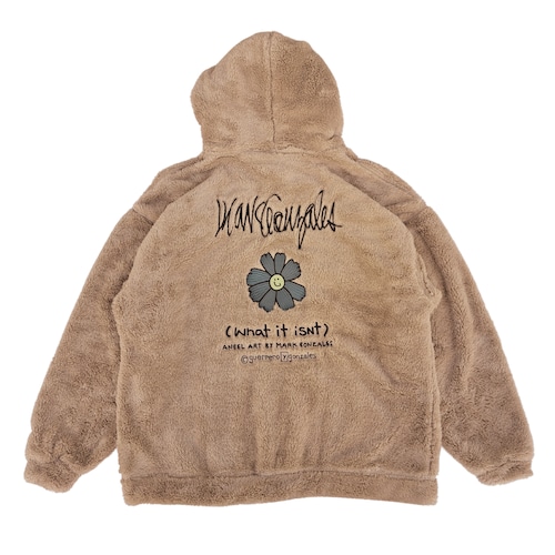 WHAT IT ISNT シャギーボア FULLZIP HOODIE (beige)