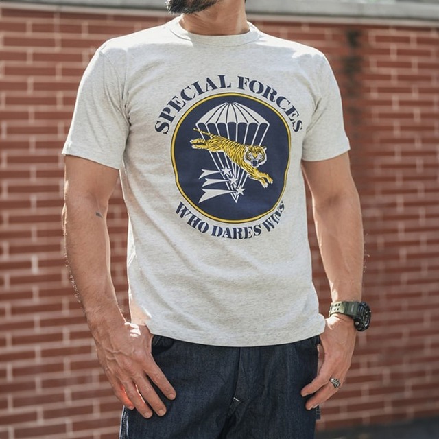 Special force tiger parachute print crew neck t-shirt 00354