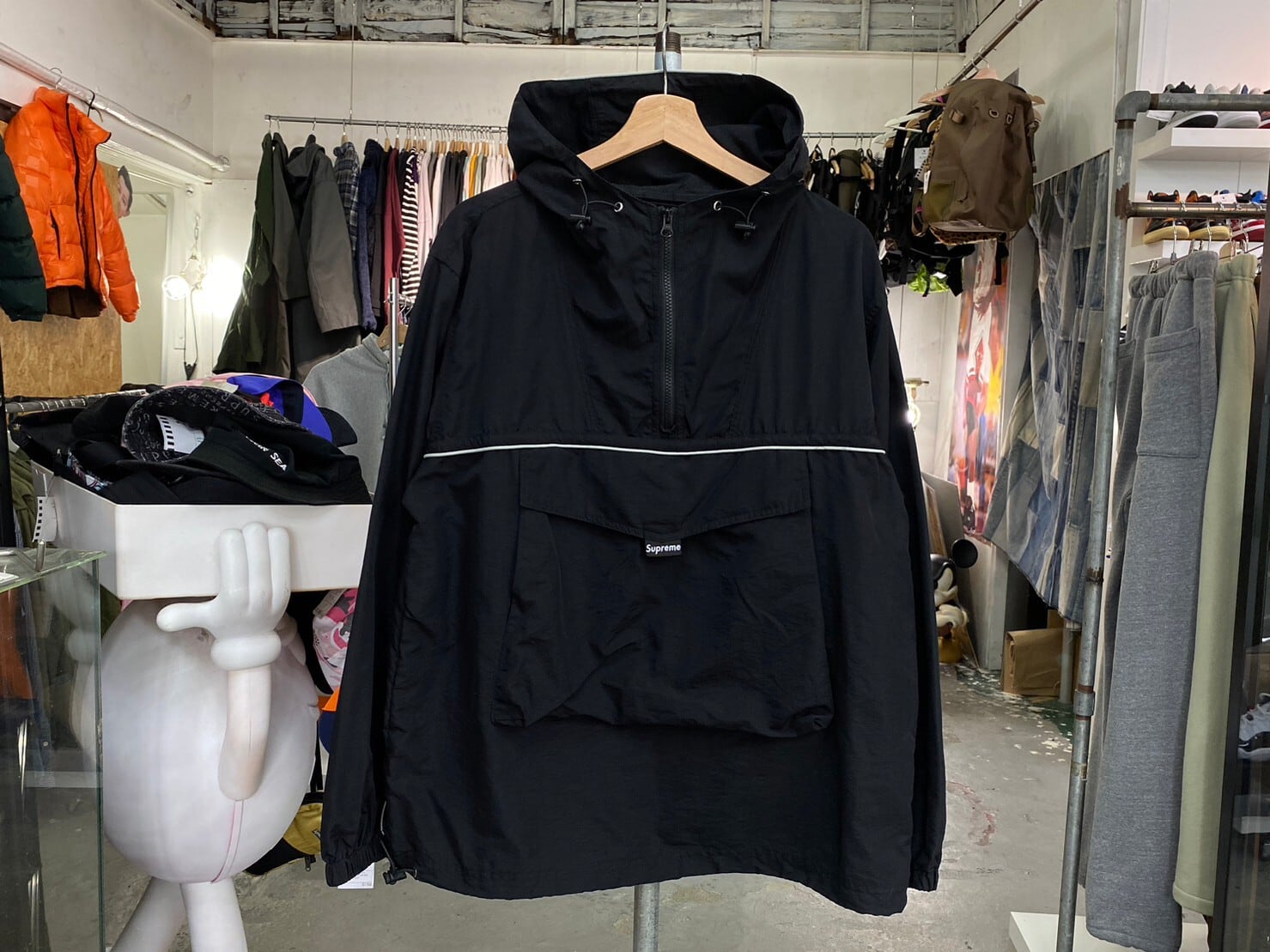 Supreme SPLIT ANORAK NYLON JACKET BLACK MEDIUM 43642 | BRAND 