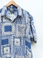 90s Ralph Lauren "CLAYTON" S/S OPEN COLLAR SHIRT Size L