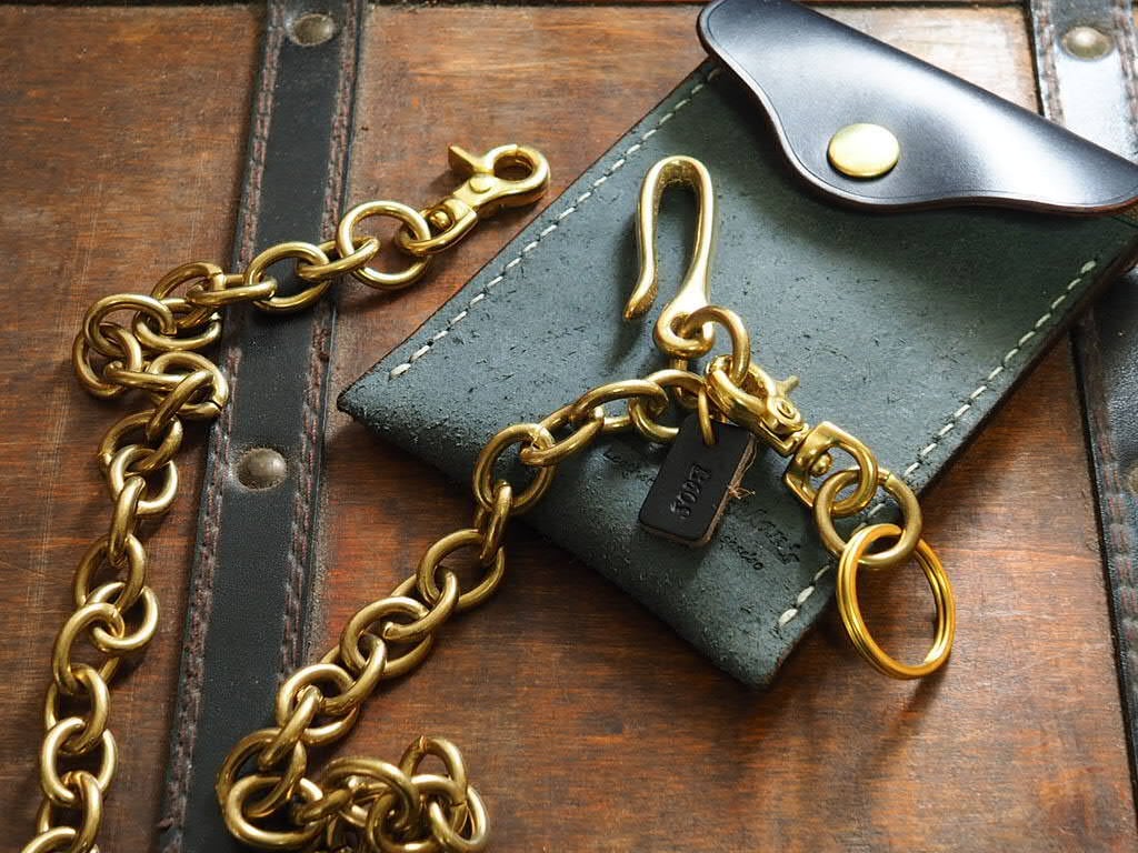 真鍮ウォレットチェーン B60S 【全長60cm】キーリング付き | Leather  