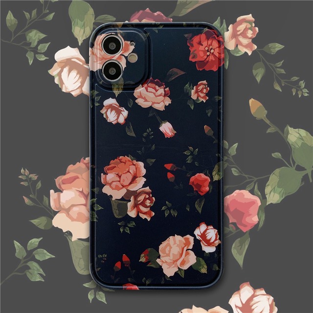 【韓国通販 dgo】iPhone protective case "black rose"（A0206）