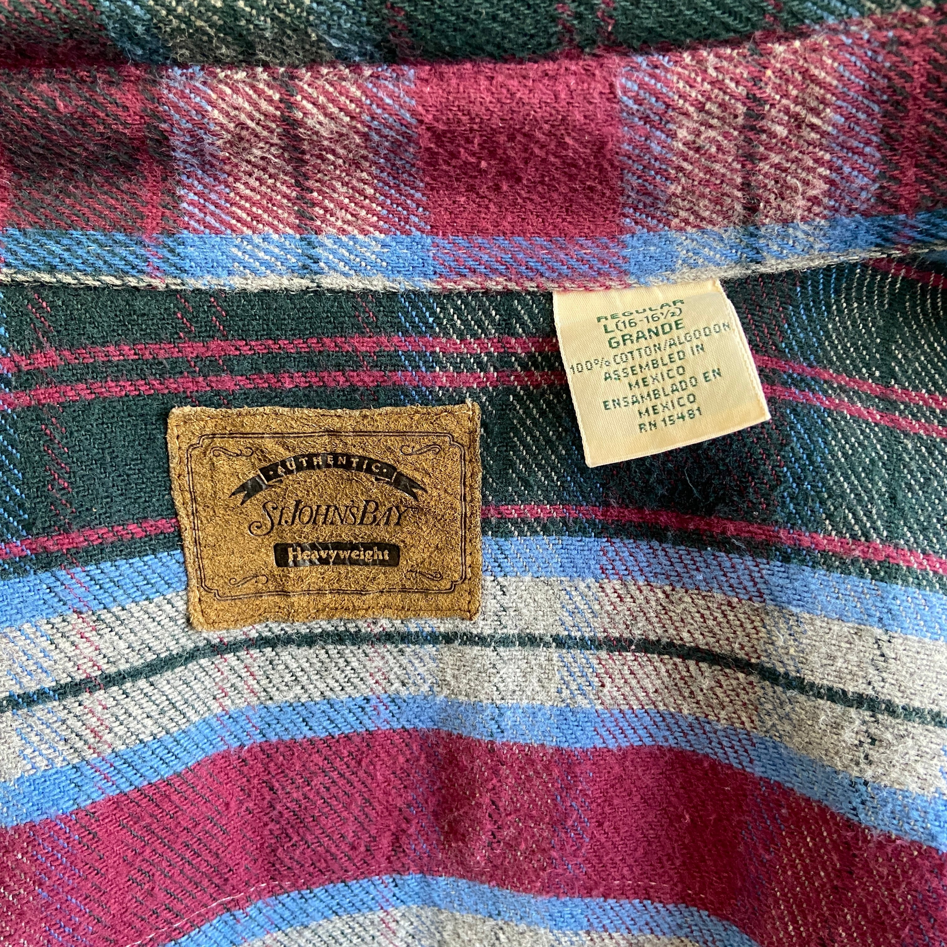 90年代 ST.JOHN'S BAY チェック柄 ヘビーウェイト ネルシャツ