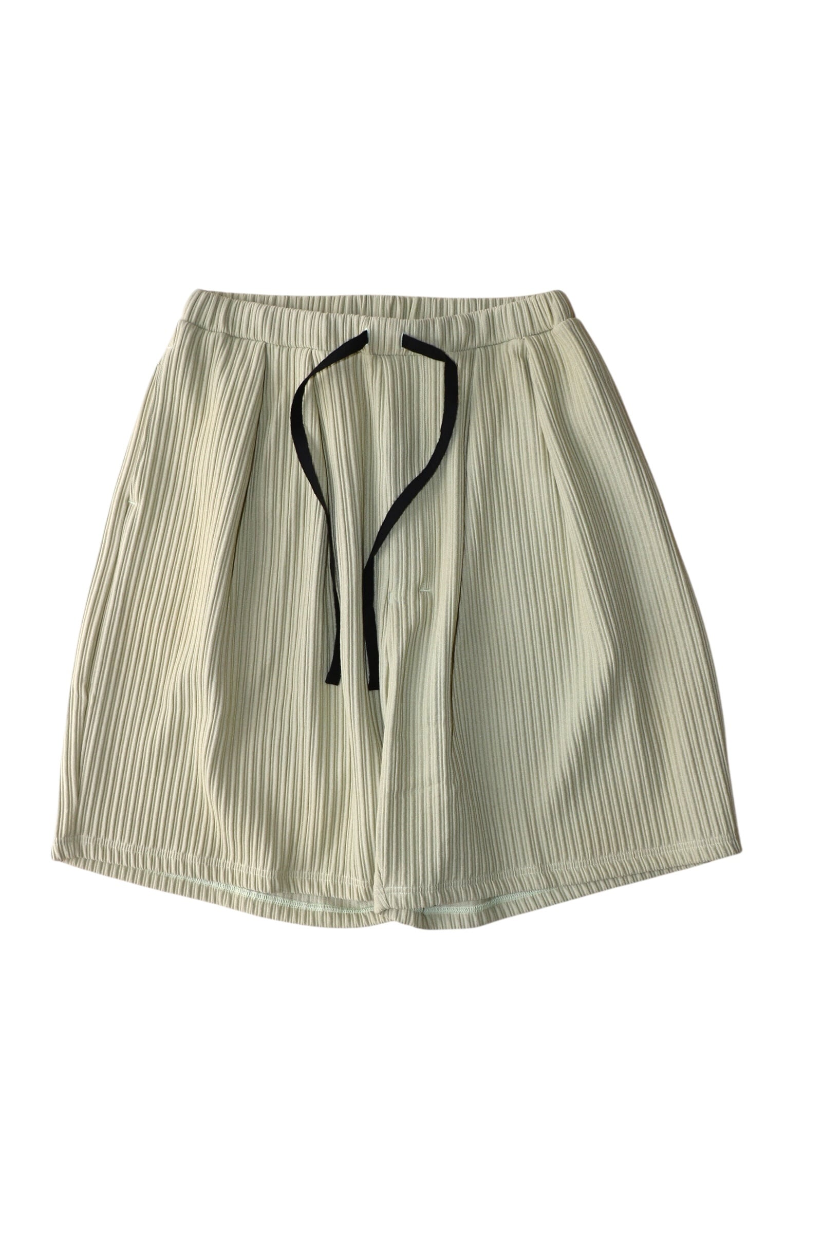 Ancellm -WRINKLED STRIPE TUCK SHORT PANTS- / ANC-PT125