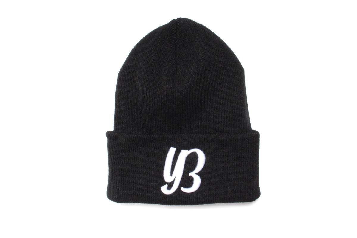 YARD BEAT KNIT CAP [Black x White Logo] | YARD BEAT ONLINE SHOP