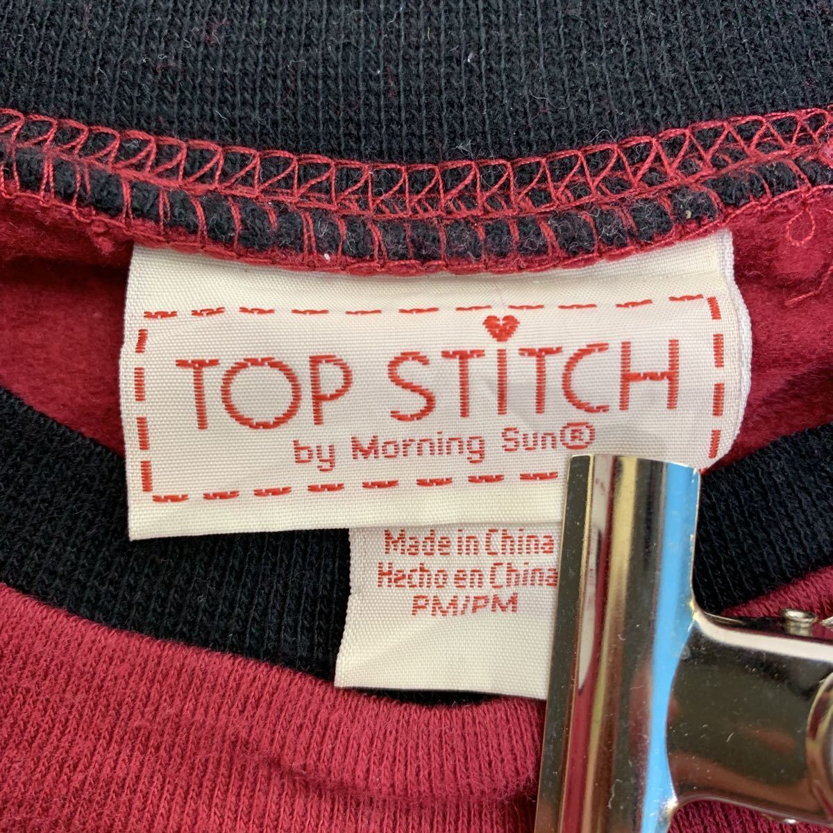 TOP STITCH ダブルネック スウェットトレーナー レディース M ボルドー