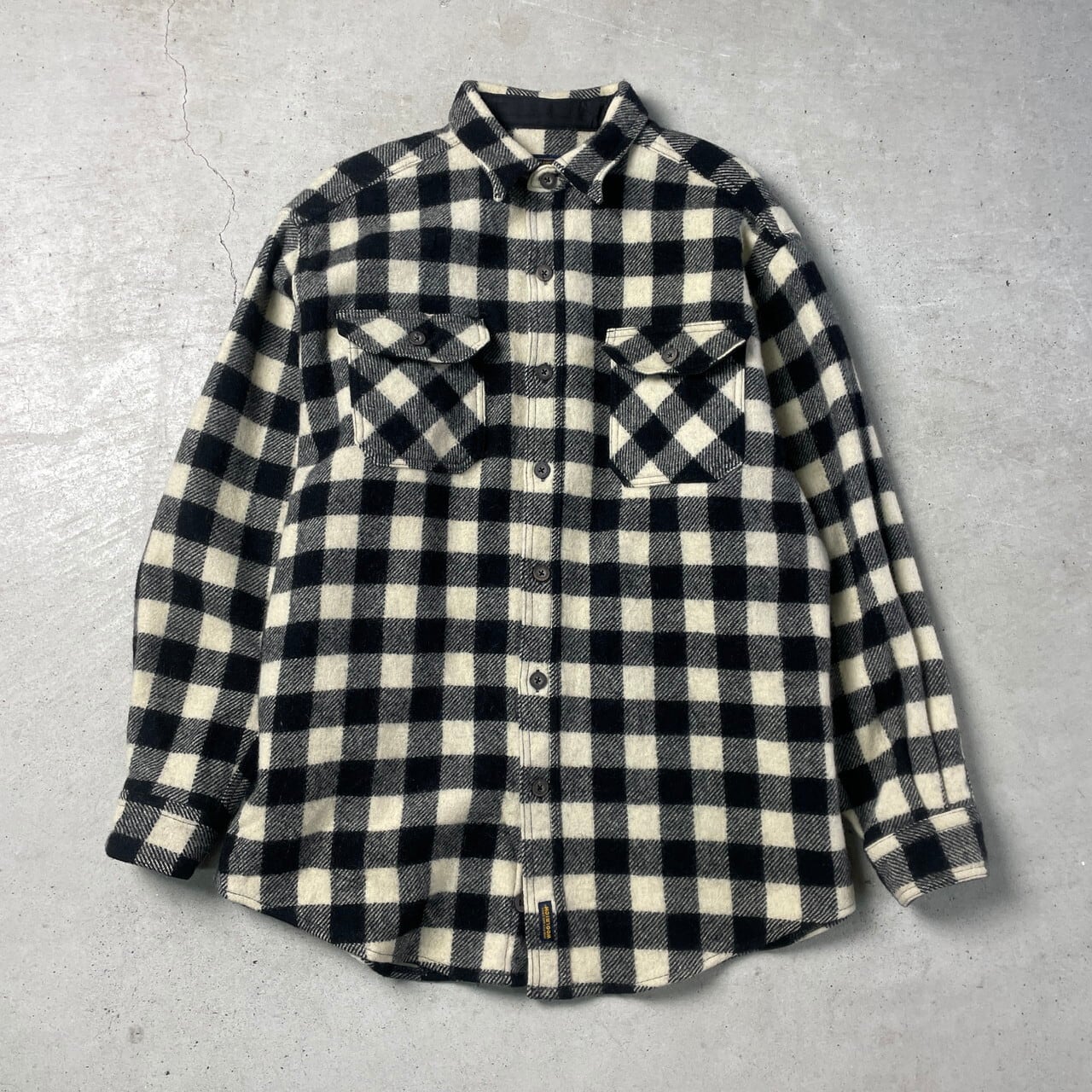 00年代 WOOLRICH ウールリッチ ブロックチェック 長袖ウールシャツ