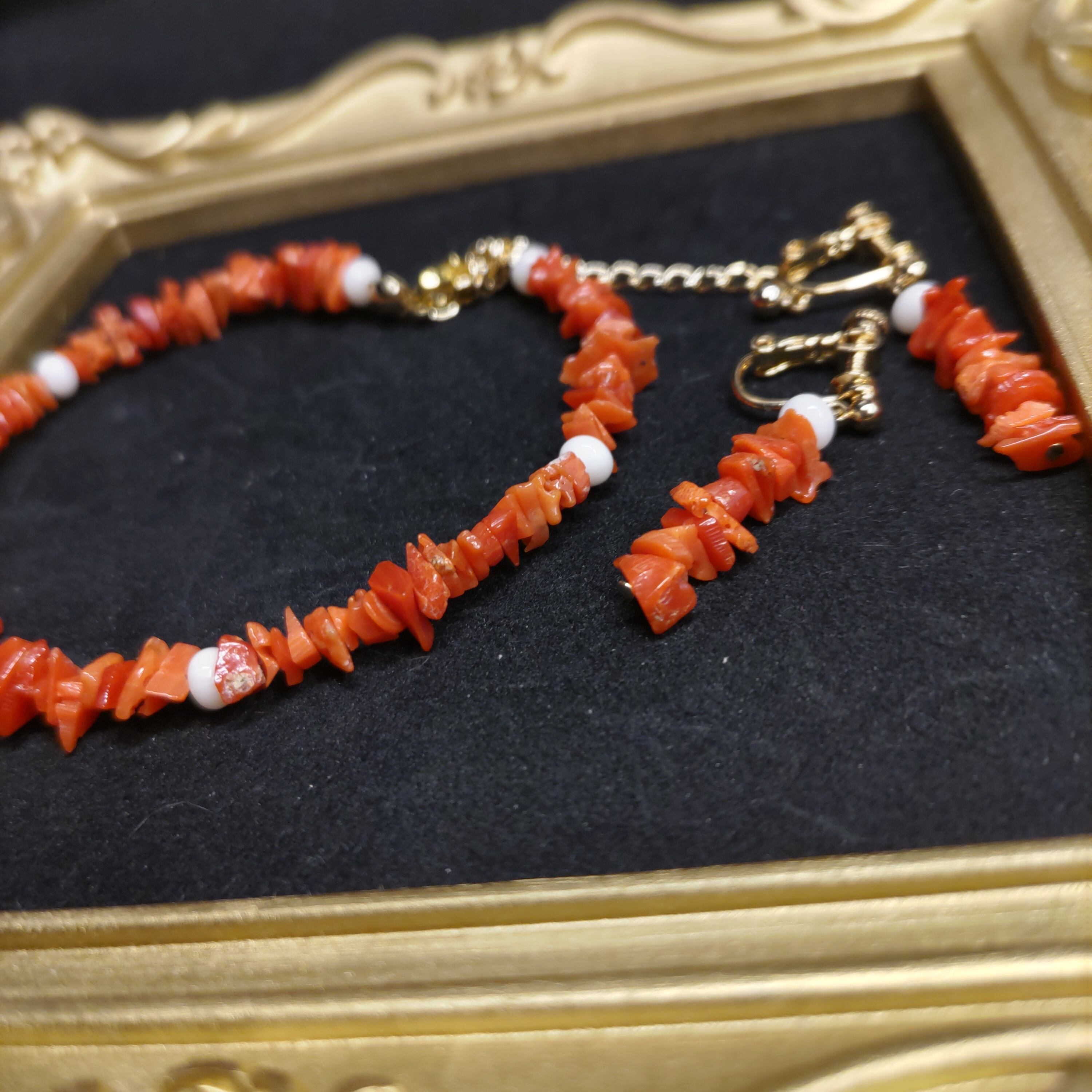 イヤリングセット 天然稀少 サルデーニャ産 本サンゴ | 楽風