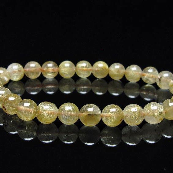 タイチンルチルクォーツ ブレスレット 7mm ルチルクォーツ ブレス 一点物 111-41630