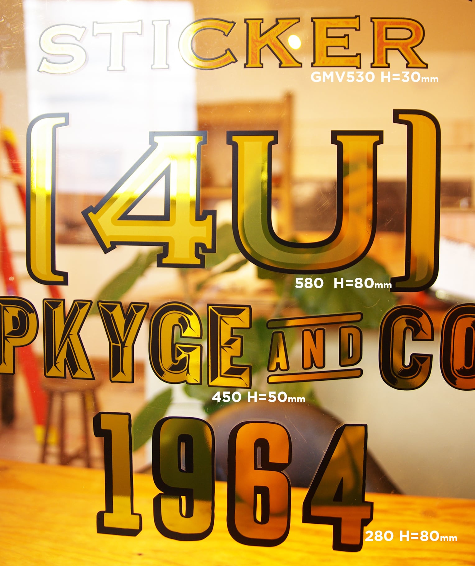 ゴールドリーフ調レタリングステッカー No.680 | Propelua Inc