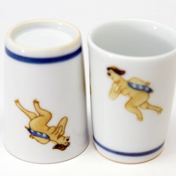 ぐい呑み・お猪口・酒器・焼物・河童・かっぱ・2個セット・No.170515
