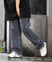 ◆ヴィンテージブルー ストレート デニムパンツ◆kr-23007