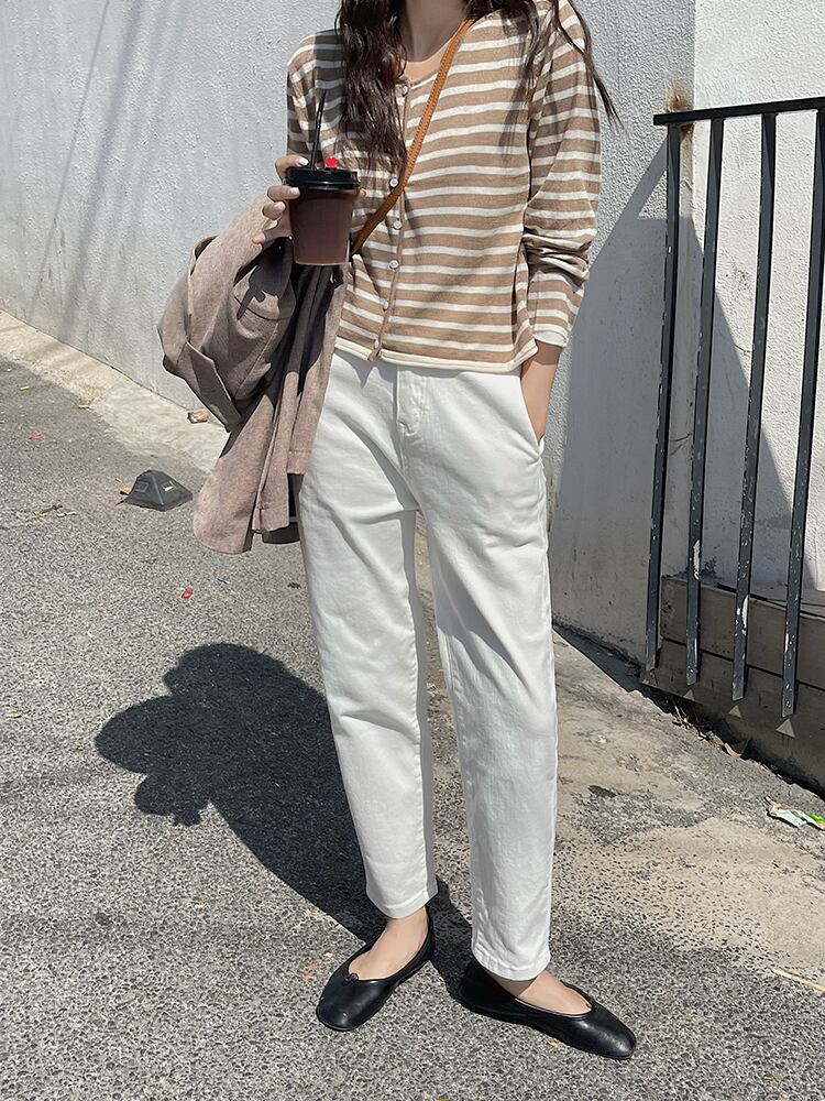 ホワイトジーンズ オータムウェスト薄手パンツ 秋物 ビッグFスモールZ韓国48108698577