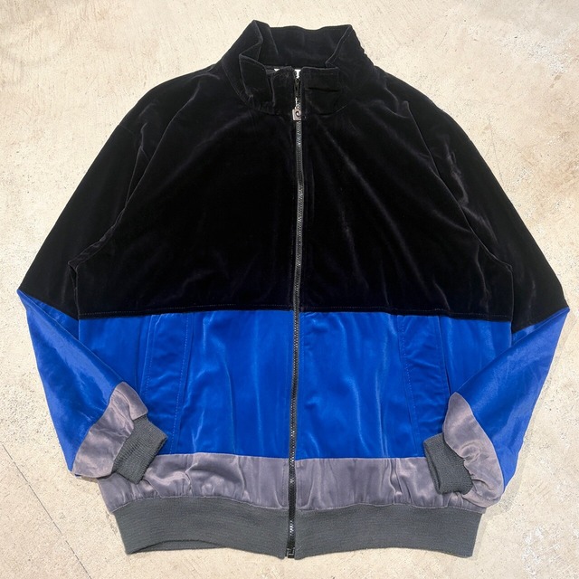 1990s PIERRE CARDIN TRACK JACKET VELOUR 3TONE USA