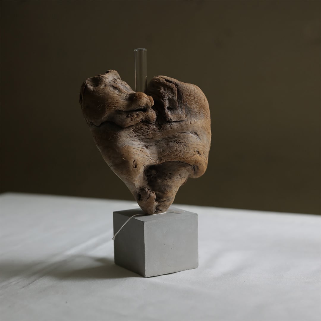saisei (再生) driftwood flower vase cement 無塗装 | FREEPARK