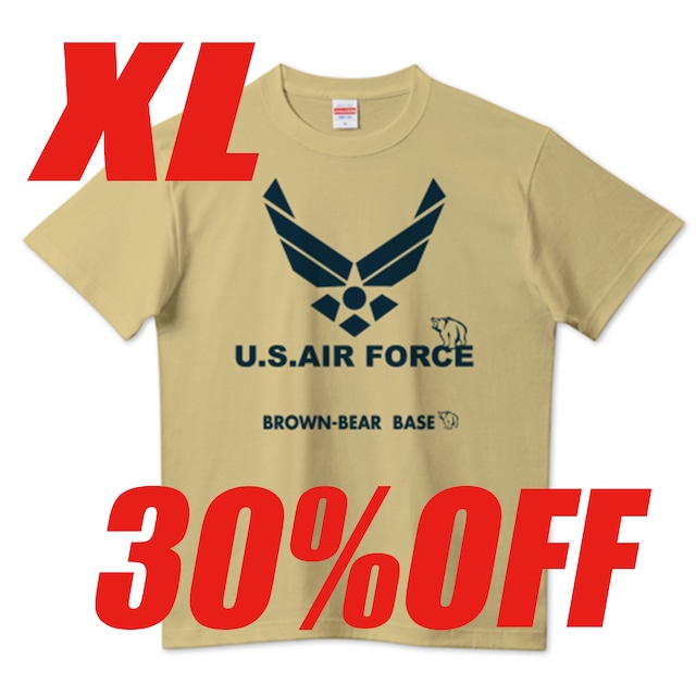 ＜会員限定 XL 30％OFFセール＞U.S.AIR FORCE Tシャツ：サンドカーキ