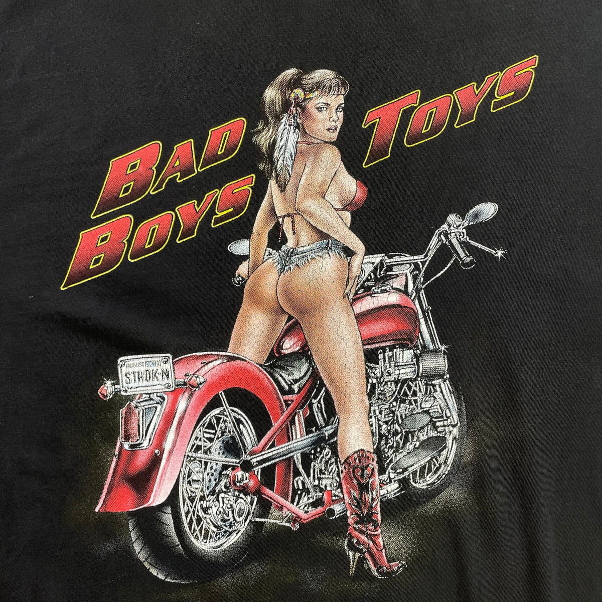 00年代 BAD BOYS TOYS バイカー セクシーガール プリントTシャツ