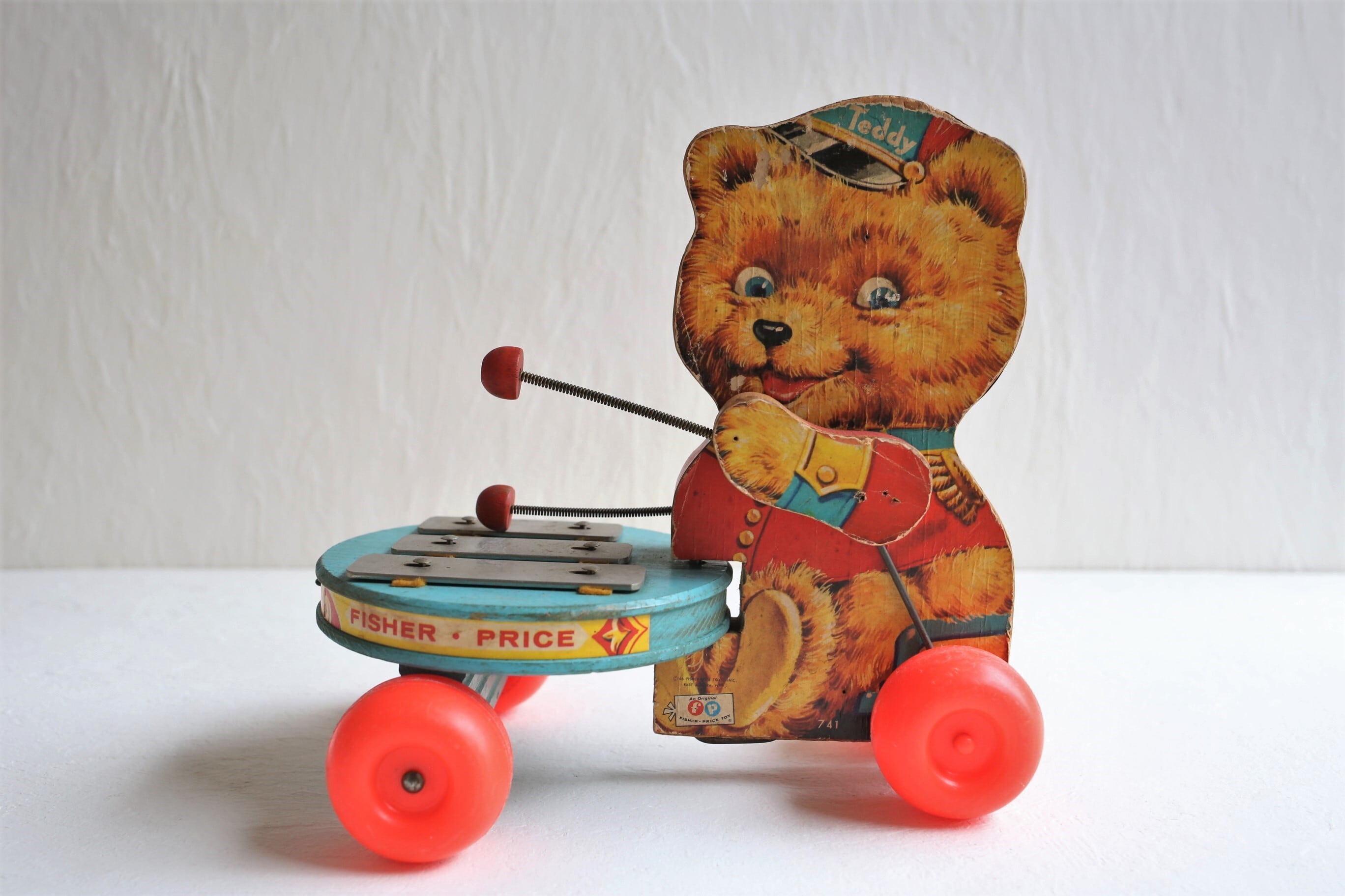 2553. フィッシャープライス ヴィンテージ プルトイ アメリカ ヴィンテージ フィッシャープライス プルトイ 『Teddy