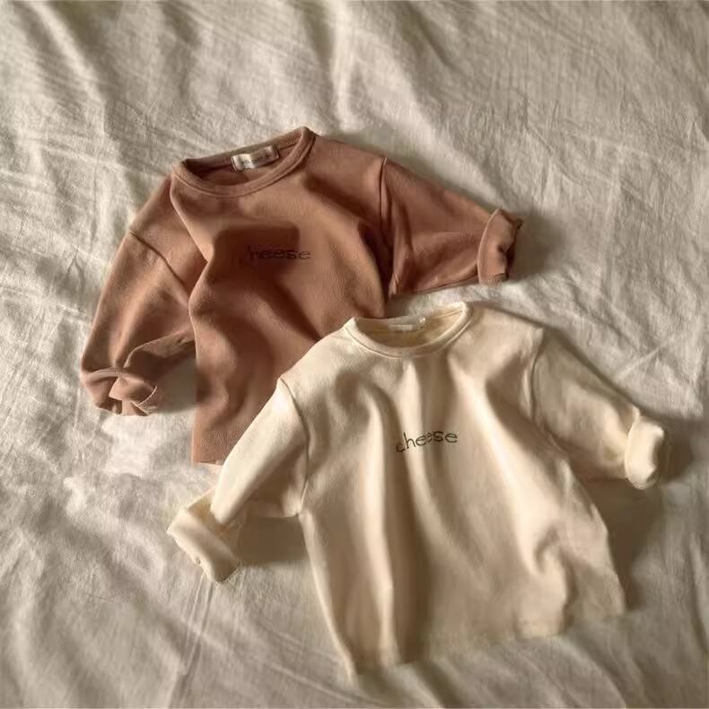 【BABY】韓国風秋新作 cheese長袖シャツ