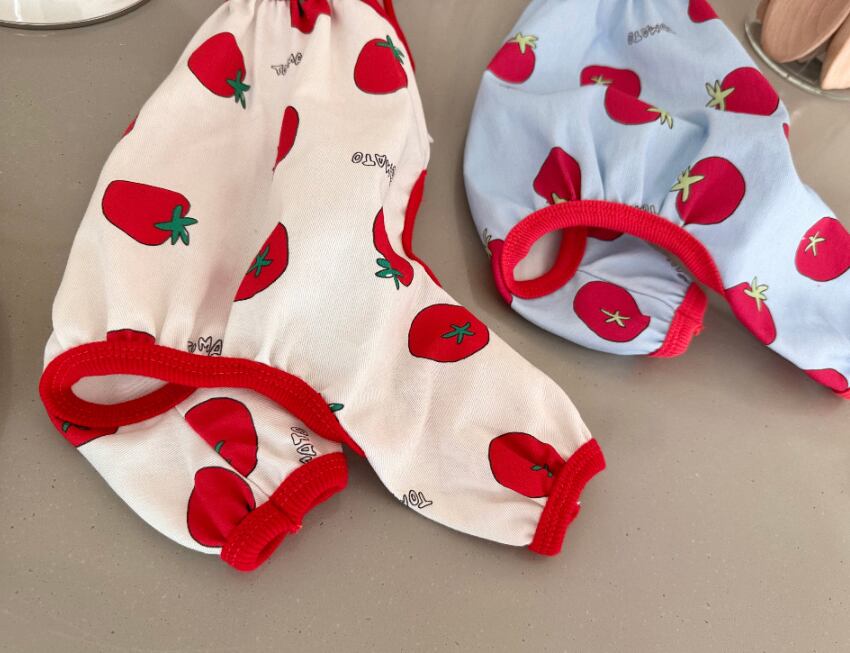 tomato all in one S ~ XL 2color / 犬服 新作 夏 袖なし 可愛い犬の服 ドッグウェア オールインワン  ペット ワンコ服 小型犬 中型犬 猫 ロンパース tsu45