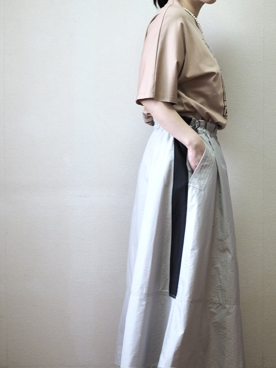 サイドラインスカート <グレー>