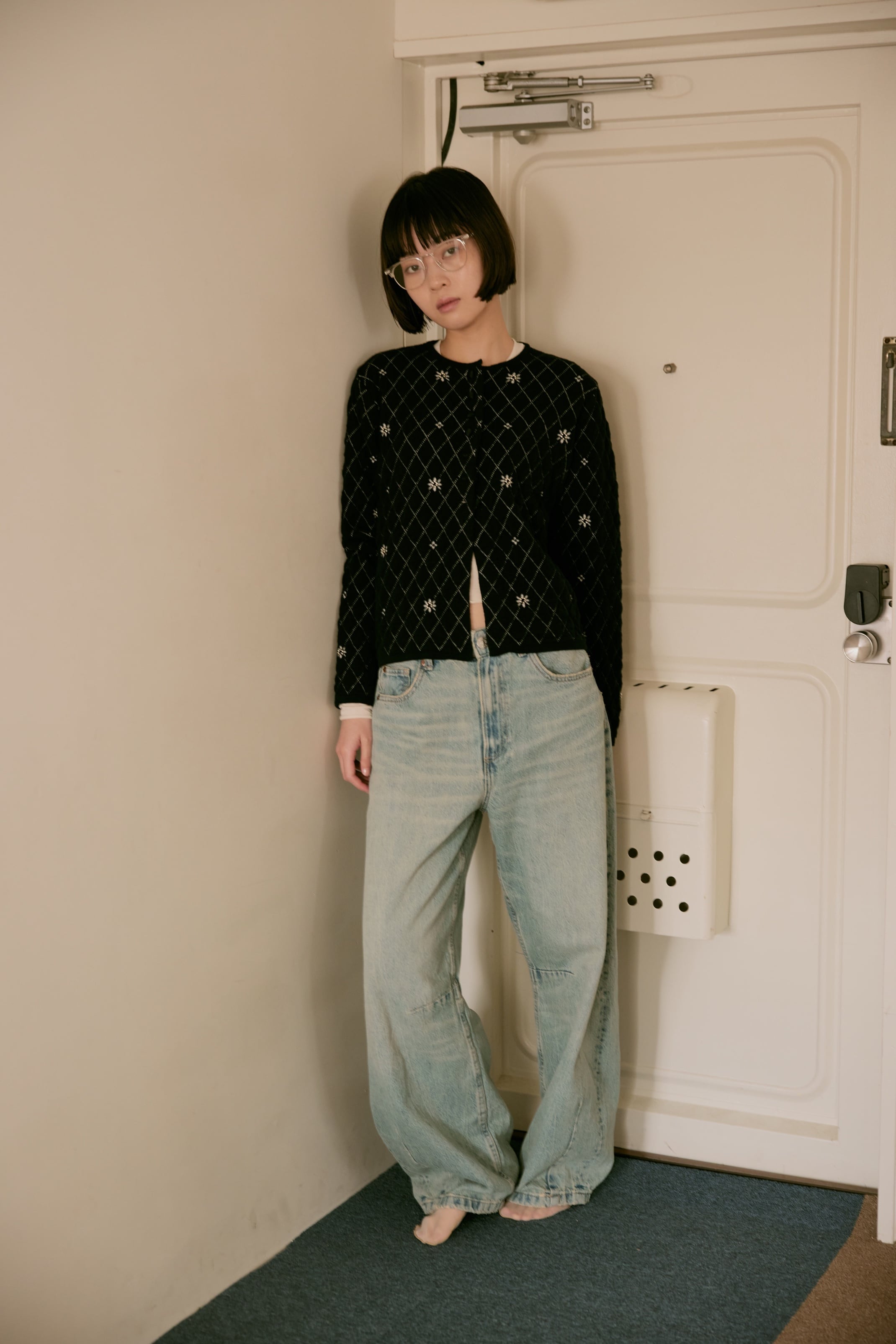 TGOR トゴール Quilting flower beads cardigan 【公式通販】