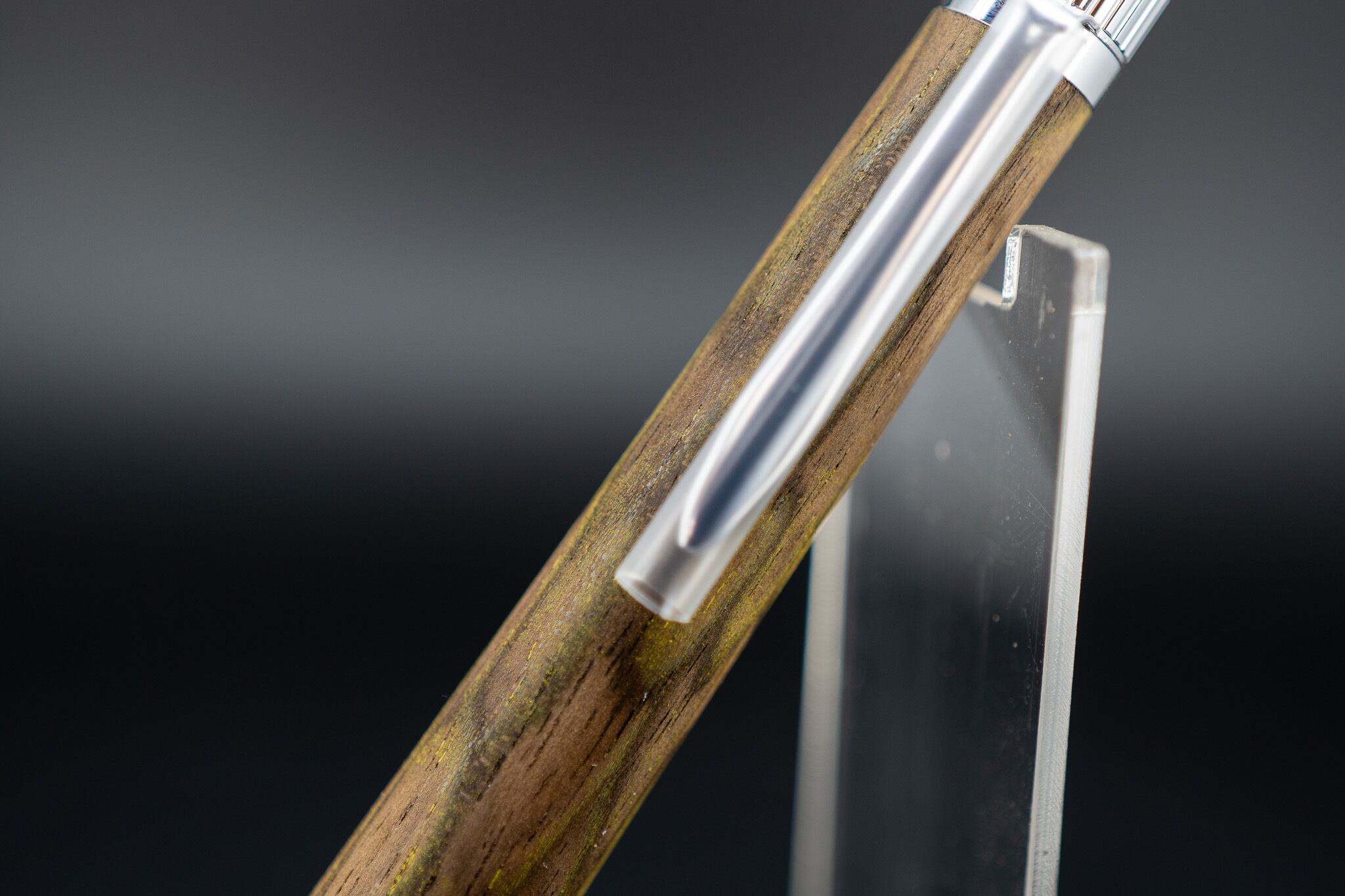 【魅惑の黒い紋様】黒柿 孔雀杢 極上 ① silver BP