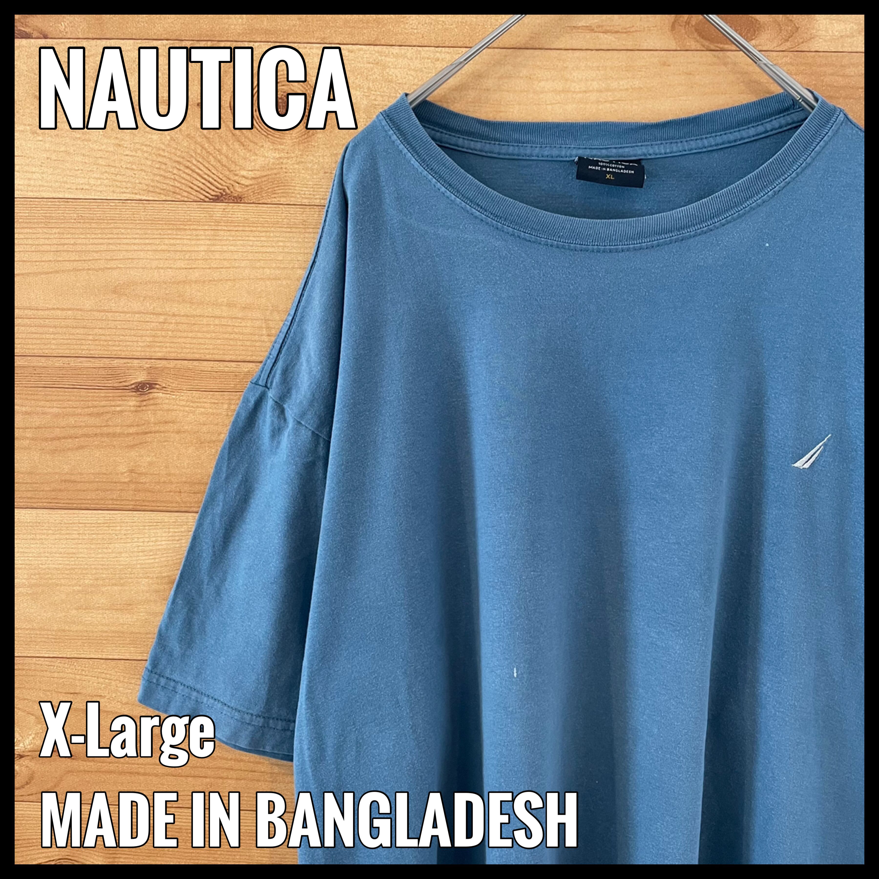 NAUTICA】刺繍ロゴ Tシャツ ワンポイント XL ワイドサイズ くすみ