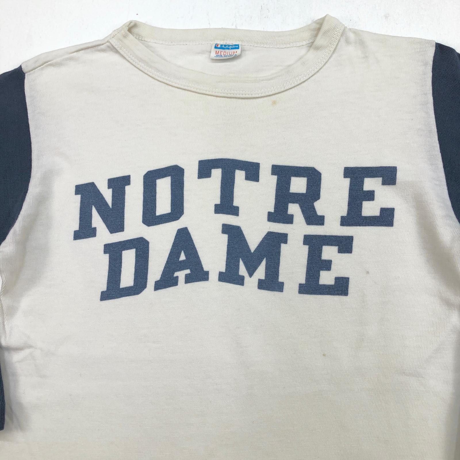 ビンテージ　80s チャンピオン　染み込みノートルダム　フットボール Tシャツ CHAMPION チャンピオン 70〜 80年代 USA製 UNIVERSITY OF NOTREDAME