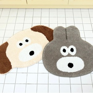 romane brunch brother shape foot mat 2types / ロマネ ブランチブラザー フットマット ラグ うさぎ 犬 韓国 インテリア 雑貨