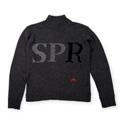 Studio Picone スタジオ ピッコーネ ロゴ入り アンゴラ混 ウールニットセーター サイズ 38 /チャコールグレー系/レディース