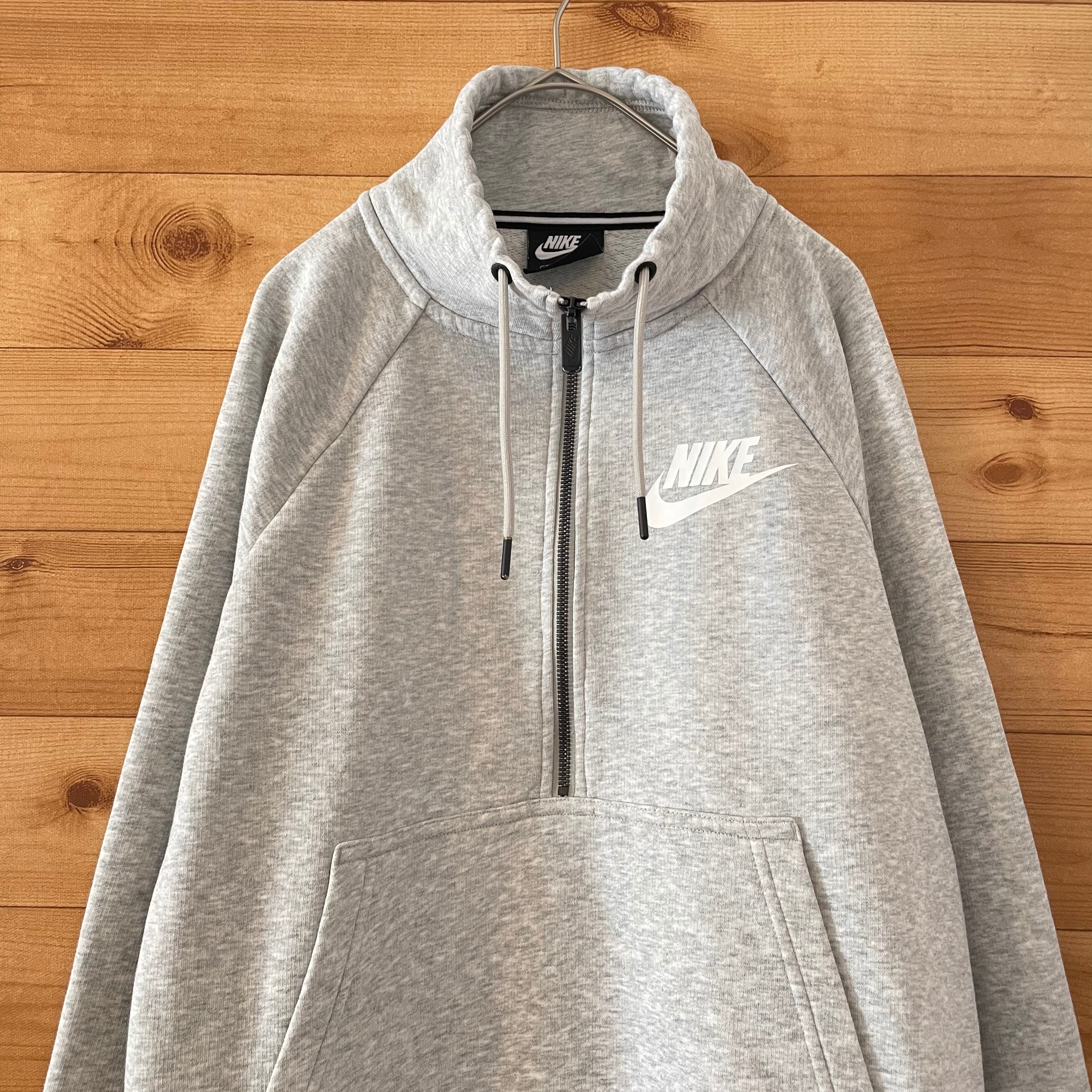 【NIKE】ハーフジップ スウェット ワンポイント ロゴ ナイキ S ラグラン カンガルーポケット US古着 | 古着屋手ぶらがbest  powered by BASE