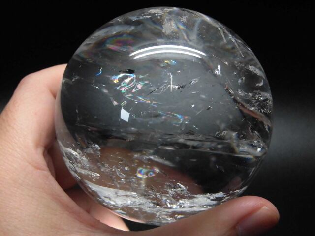 【送料無料】【高品質】80mm ブラジル産天然レインボー水晶玉 no.4