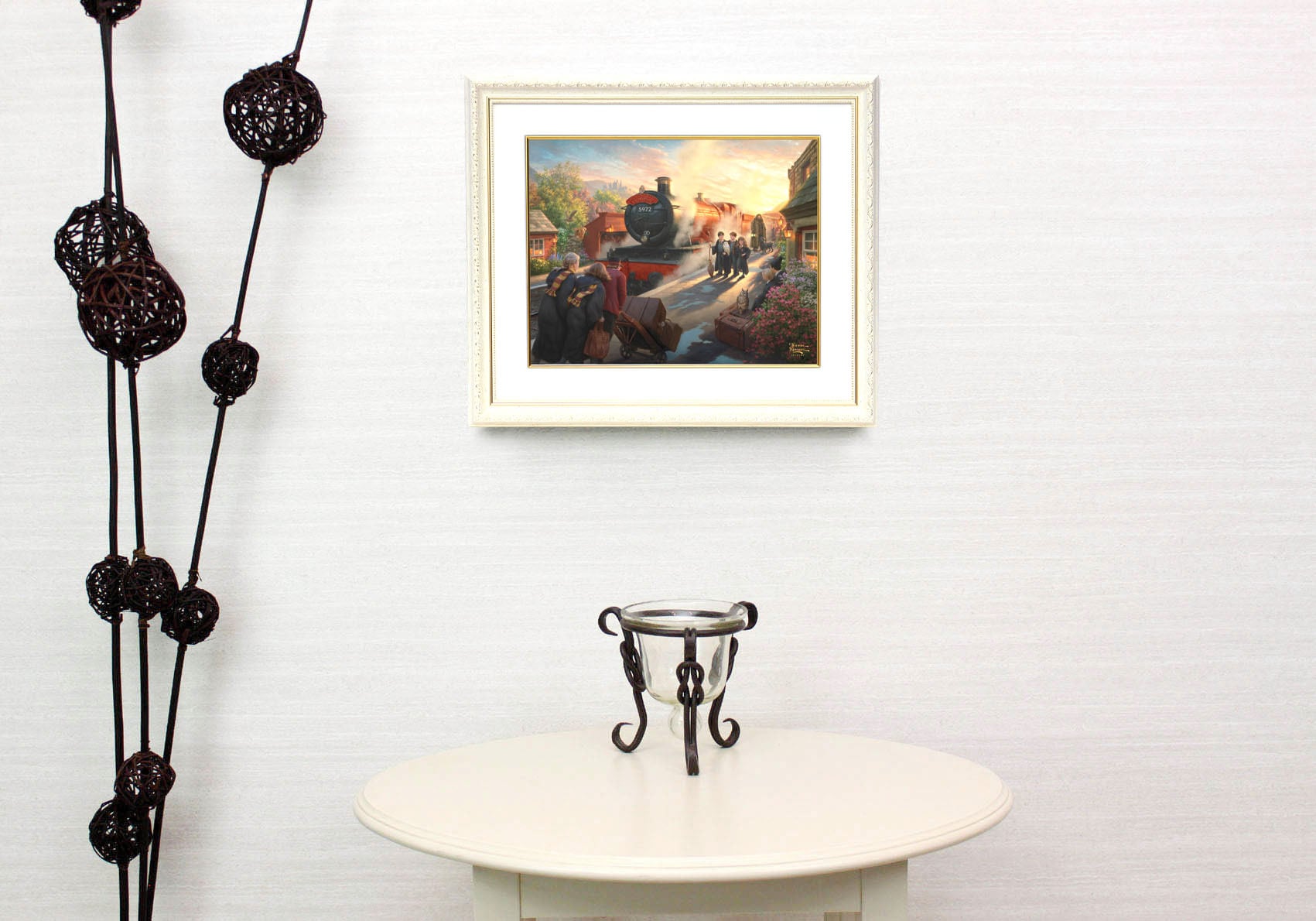 トーマス キンケード スタジオ「ハリー・ポッター/ホグワーツ特急」額縁 作品証明書 展示用フック付き アートプリントポスター