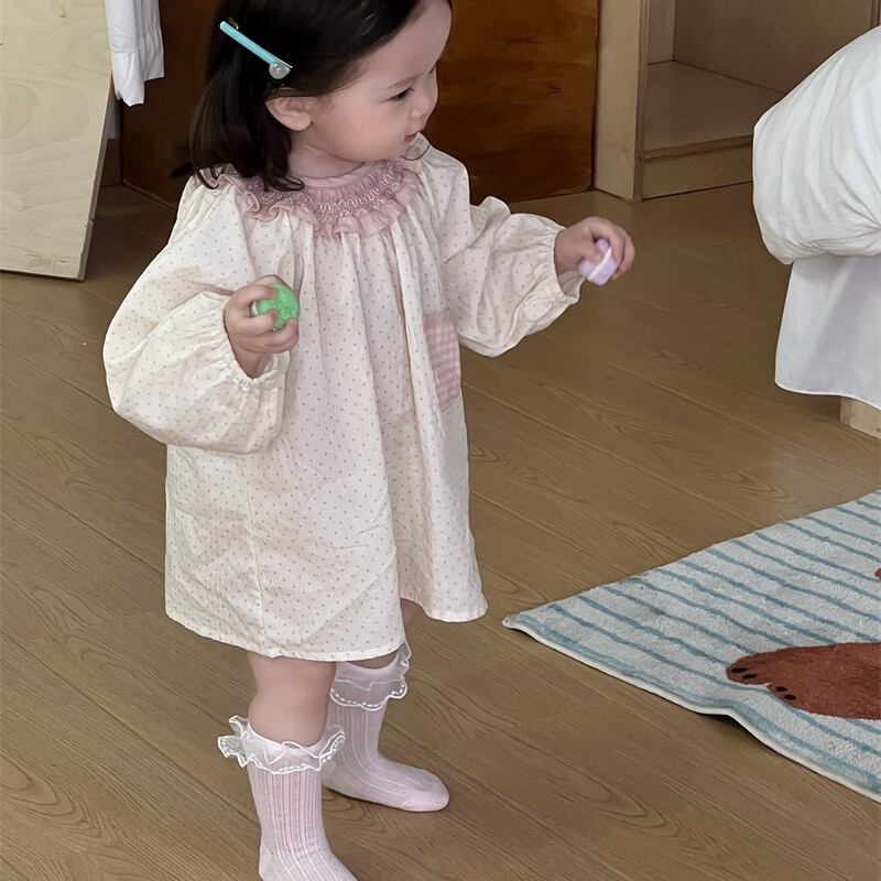 【BABY】ピンクドットワンピース