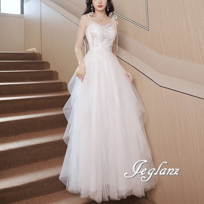 パーティ イブニングドレス キャミ ワンピース ボリュームチュール(M6072)ζ