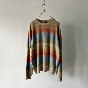 -Tricots St Raphael- multicolored boarder design knit