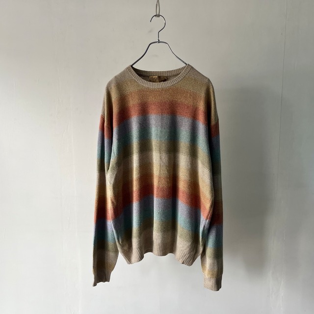 -Tricots St Raphael- multicolored boarder design knit