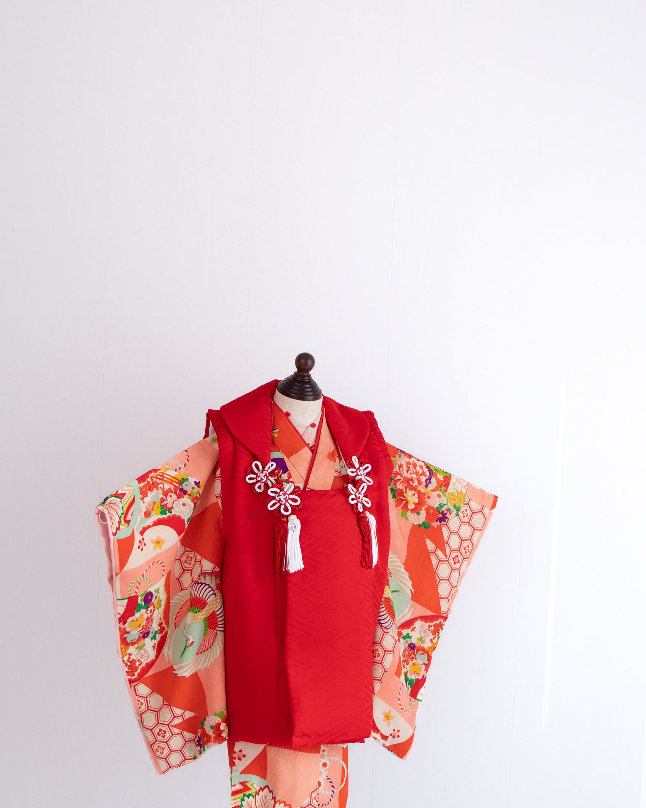女の子被布style『桃花扇』/SS3018 (対応身長目安 腰揚げ無の場合 82㎝~86㎝) (腰揚げ有の場合 82㎝~90㎝)