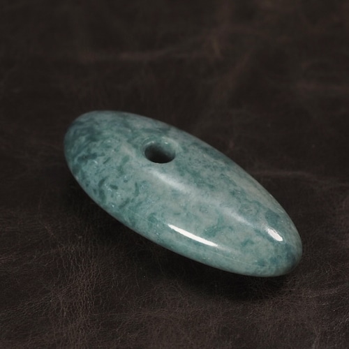 糸魚川翡翠 大珠  希少色！青緑翡翠  53mm  Blue-green jadeite Taishu