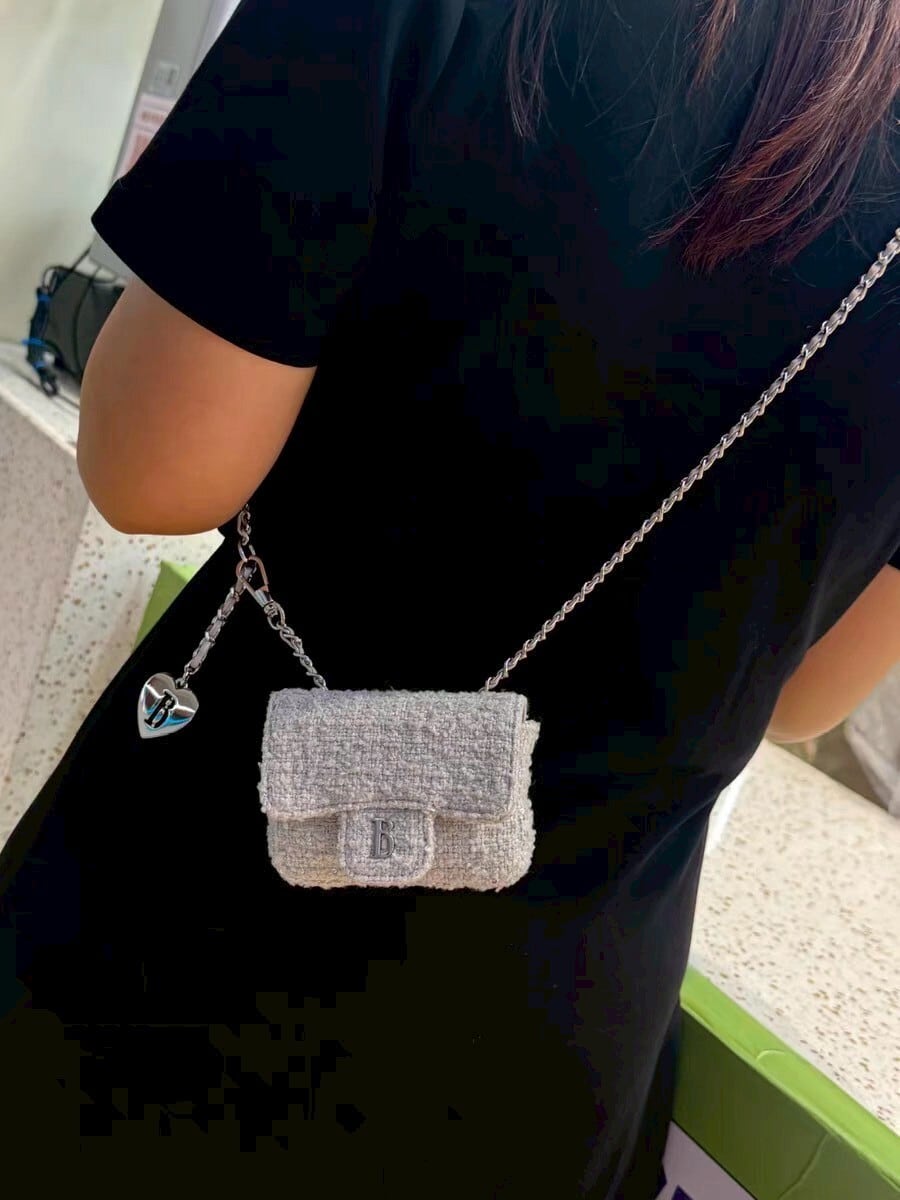 ●the Barnnet● Tweed Chain Belt Mini Bag The Barnnet】Tweed Chain Belt Mini Bag | in the mist