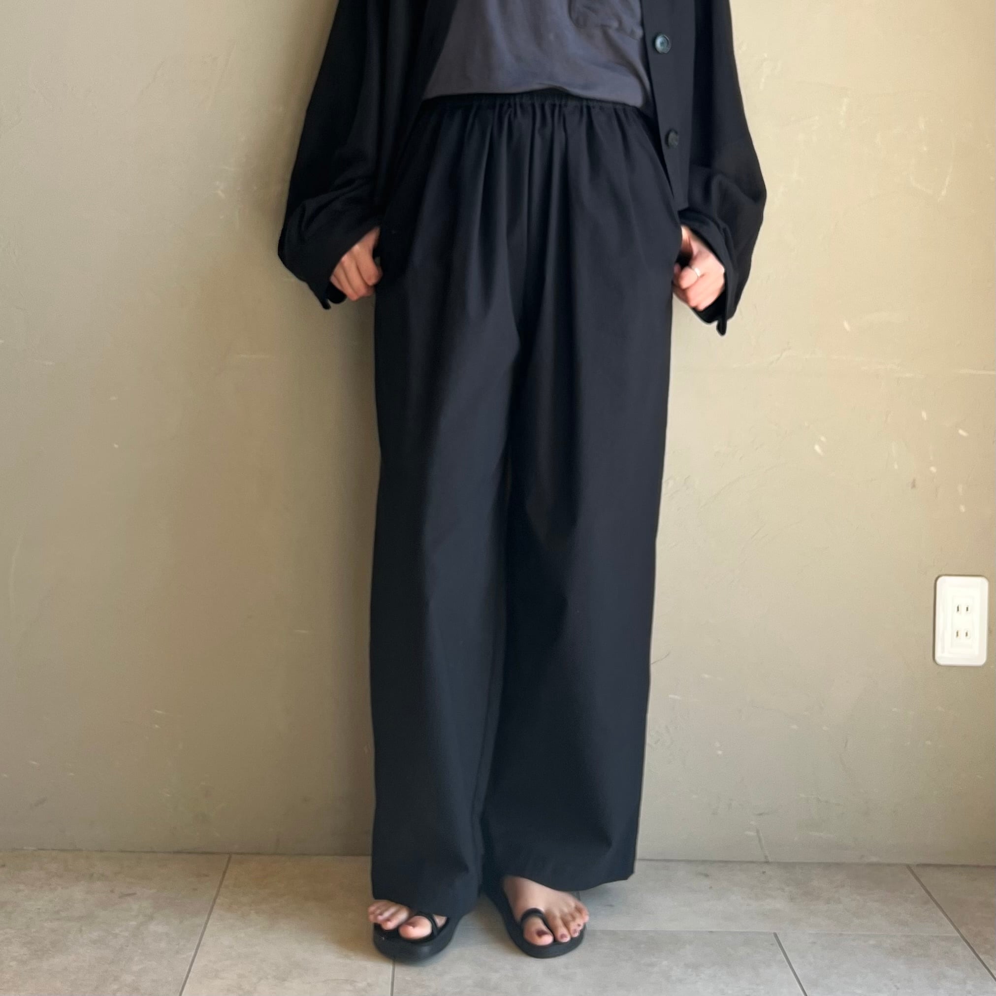 CYNICAL/シニカル タックパンツ レディース ブラック 黒 七分丈 カジュアル きれいめ CYNICAL 】タックギャザーワイドパンツ | valance 福井｜レディース