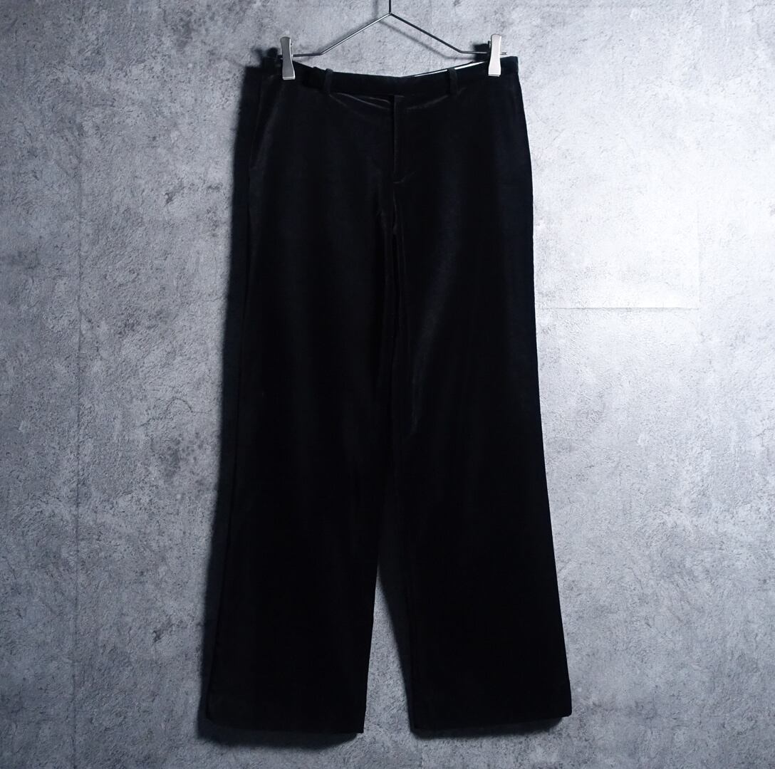 90s “OLD GAP” Black Velvet No-Tuck Slacks