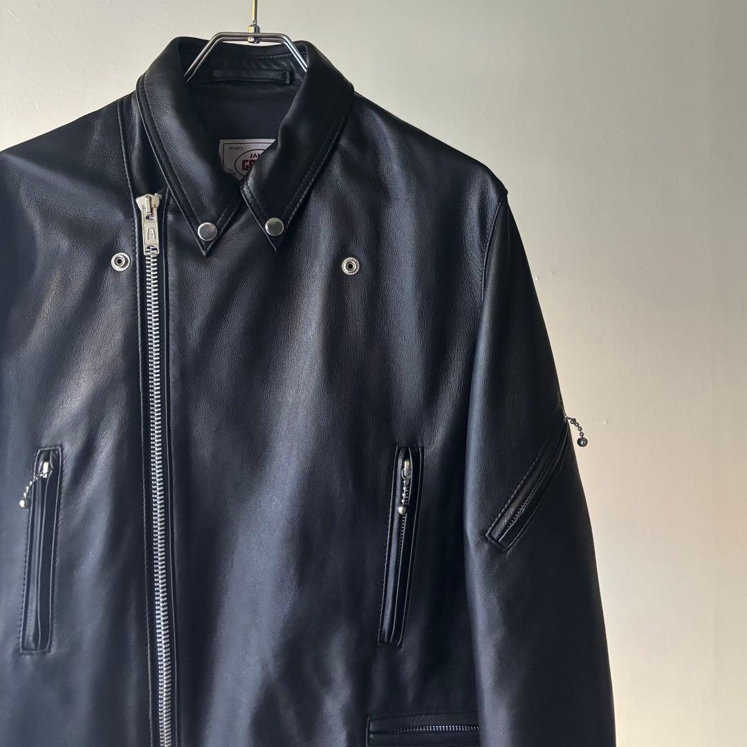 ビームス別注　James Grose ライダースジャケット　ネイビー ビームス別注James Grose ライダースジャケットネイビー