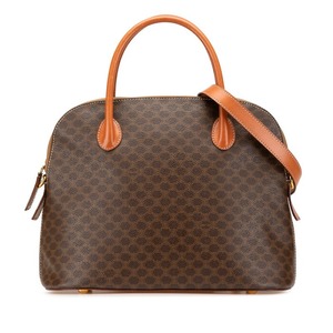 セリーヌ マカダム ハンドバッグ ショルダーバッグ 2WAY ブラウン PVC レザー レディース CELINE 【中古】
