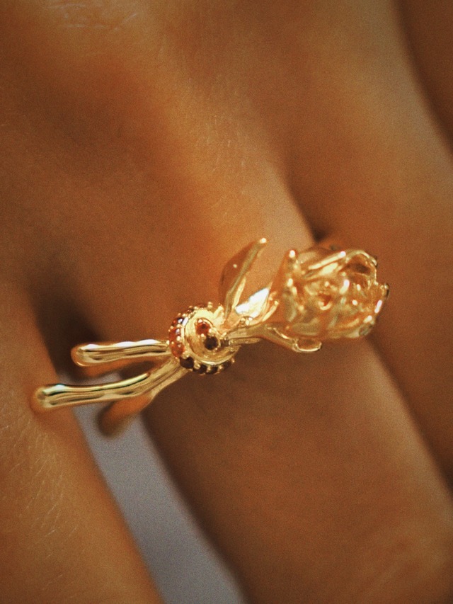 【Little Prince`s Rose】Red Zirconia丨Ring丨Silver925丨K18 Plating