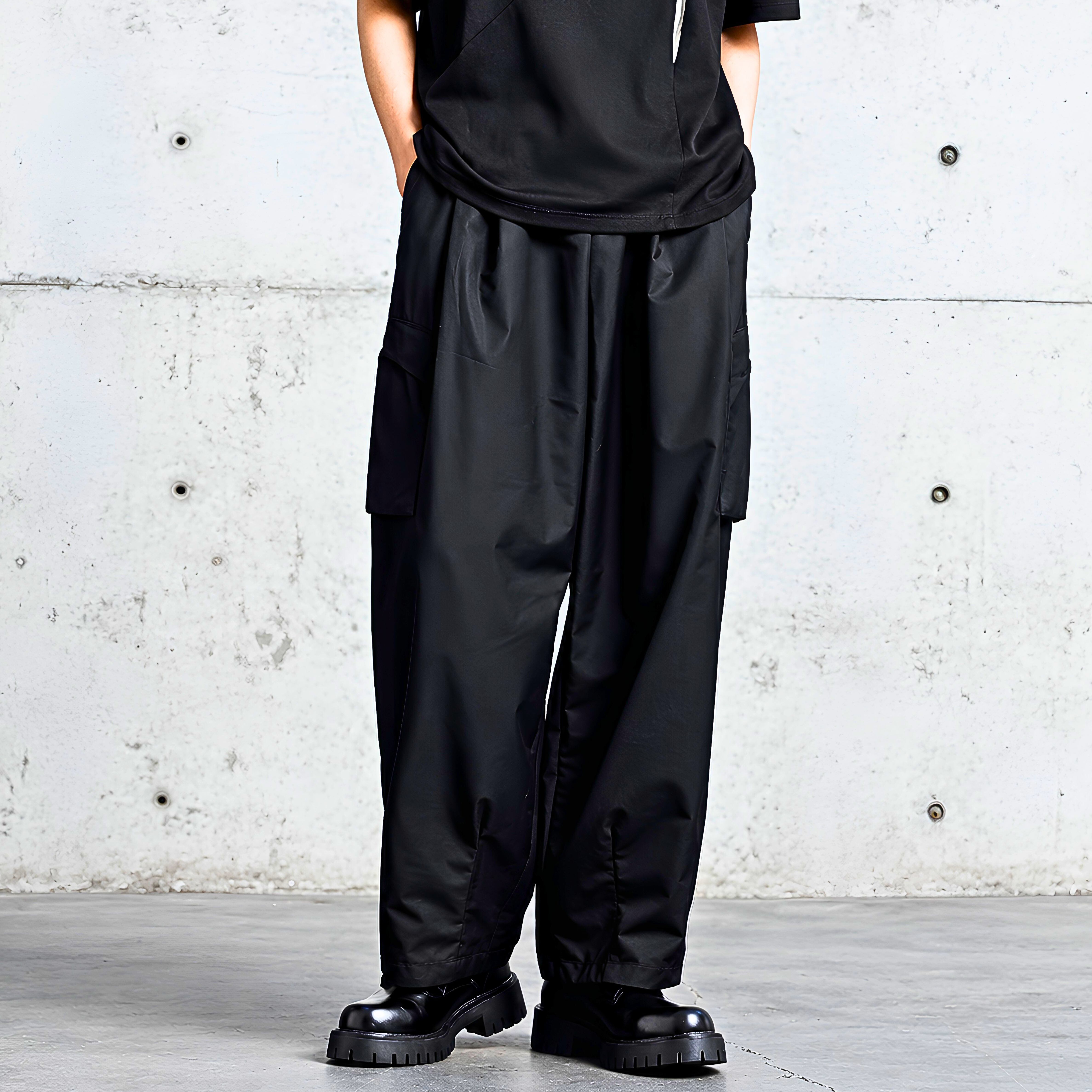 【ORV0024】Multi-Pocket Cargo Wide-Leg Straight Pants